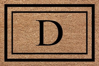 Welcome Home Coir Doormat - Double Border - Initial