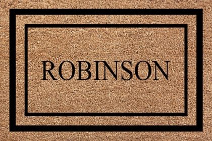 Welcome Home Coir Doormat - Double Border - Last name