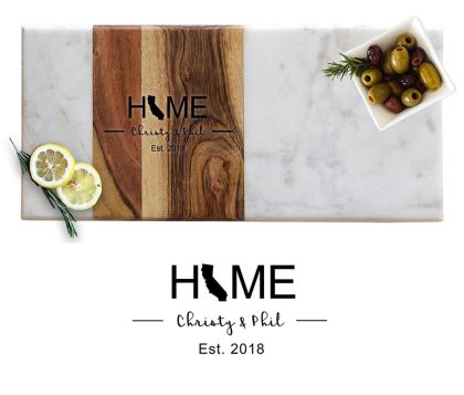 Pavia Marble and Acacia Wood Serving Tray - Home