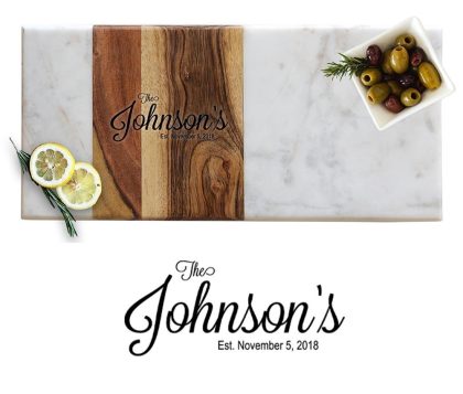 Pavia Marble and Acacia Wood Serving Tray - Visionary