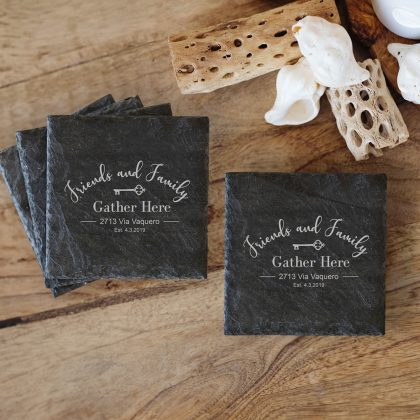 Slate Coaster Set - Family and Friends