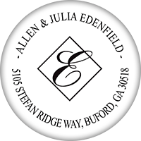 Round Return Address Stamp - Script