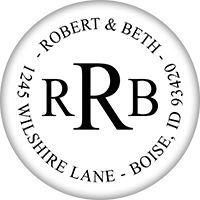 Round Return Address Stamp - Roman