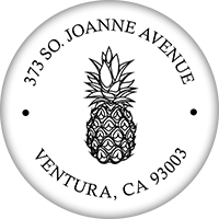 Round Return Address Stamp - Pineapple