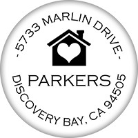 Round Return Address Stamp - House