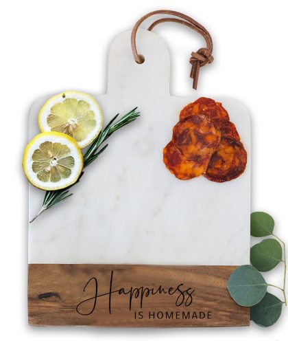 Italian Marble & Acacia Wood Cheese Board Best Seller - Happiness is Homemade